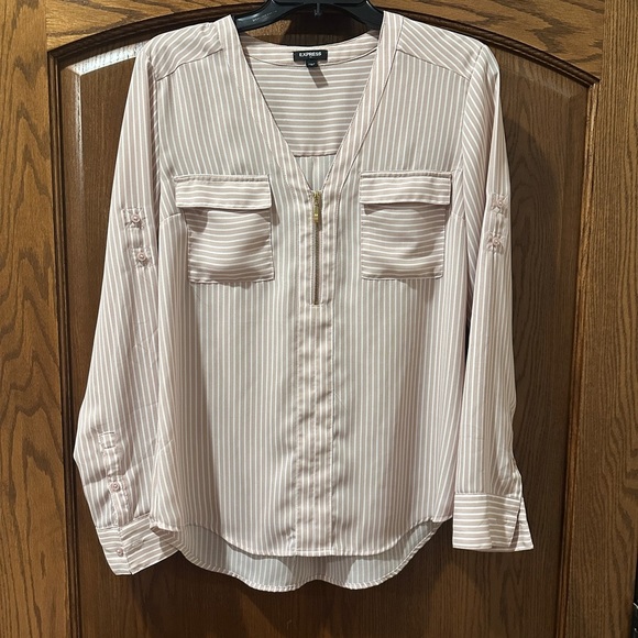 Women’s express pink and white striped blouse - Picture 1 of 5